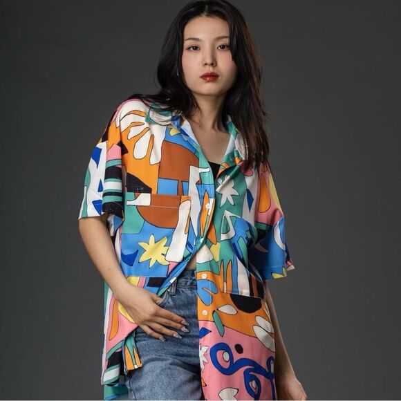 ZARA Top Flowy Printed Blouse Size XS-S & M-L BLOGGER FAVORITE • NEW WITH TAGS • - Picture 5 of 14